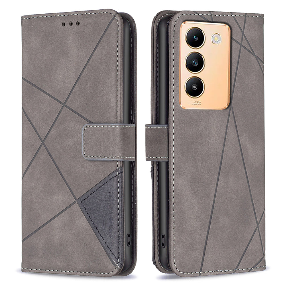 BINFEN COLOR BF05 For vivo Y200e 5G Wallet Case Geometric Imprinted Cell Phone Cover BINFEN COLOR BF05 For vivo Y200e 5G Wallet Case Geometric Imprinted Cell Phone Cover